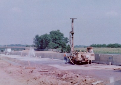 Photo showing injection of grout