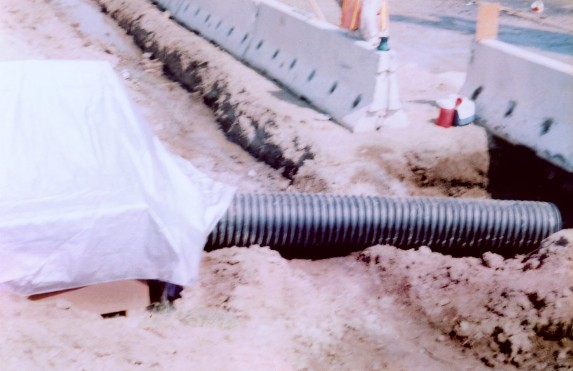 Photo showing cables running to a central location