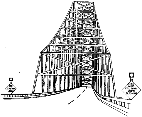 Figure 10. Passive signing with Flasher for Sunshine Skyway Bridge