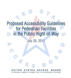 Cover page graphic: Proposed Accessibility Guidelines for Pedestrian Facilities in the Public Right-of-Way