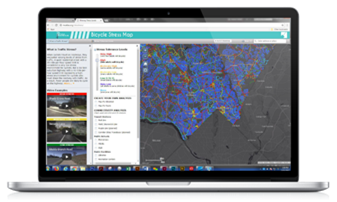 Generic graphic of laptop computer displaying a map.