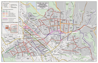 Alameda County 2012 Bicycle Plan Map - Description: Citywide map of planned bicycle projects for Alameda County, CA.