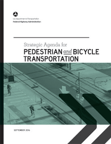 Cover page graphic of Strategic Agenda for Pedestrian and Bicycle Transportation.