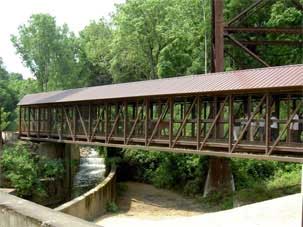 Photo of a covered bridge.