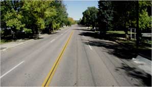 Photo of a road with no median.