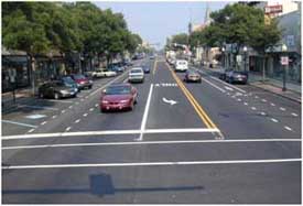 Photo of a road with bike lanes