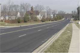 Photo of a road with no median.