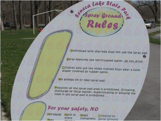 Photo of a sign for a play area.