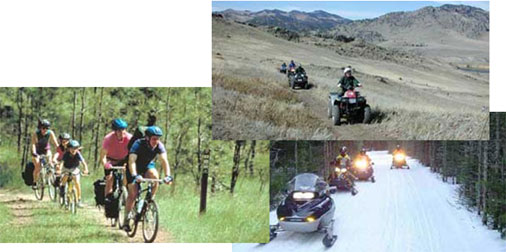 Photo collage of trails.
