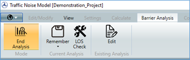 A screenshot showing the End Analysis button in the Barrier Analysis tab.