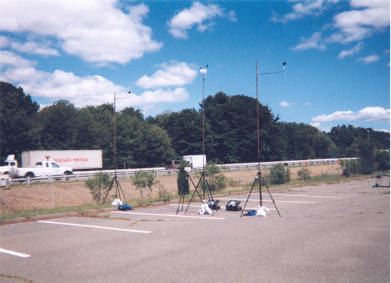 Photograph of Site 16MA showing an empty parking lot and barrier.