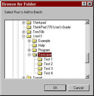 This dialog box lists TNM runs in an analysts’ folder.  This allows the analyst to select which runs to calculate.