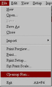 This dialog box allows the user to select which run to select for cleanup from the file directory.