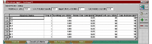This dialog box is for receiver input under the levels/criteria tab.  The dialog box is simpler to use than previous versions because it how appears as a spreadsheet.