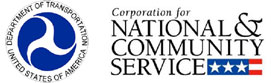 Federal Highway Adminsitration (FHWA) and Corporation for National and Community Service (CNCS) Logos