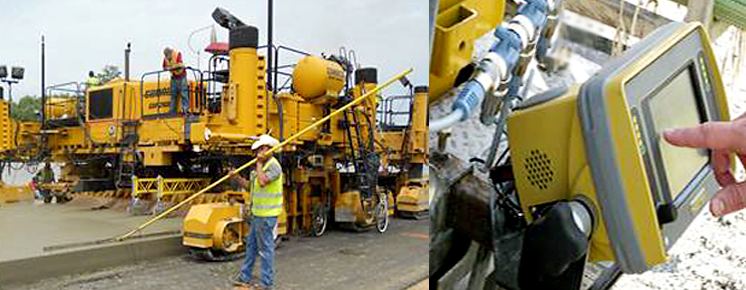 Some workers laying concrete