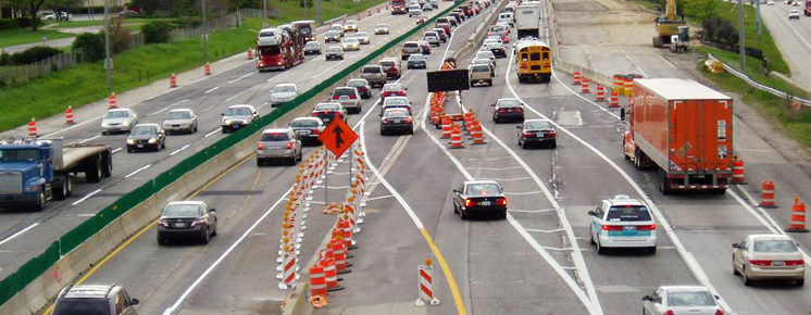 Traffic driving on a highway