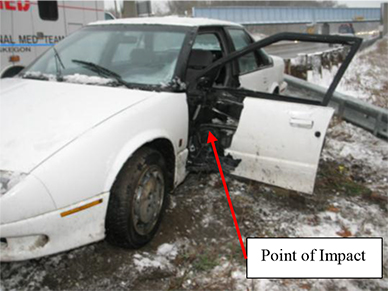 Photo 25 shows damaged vehicle for Case #6A002
