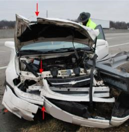 Photo 35 shows damaged vehicle for Case # 2B008