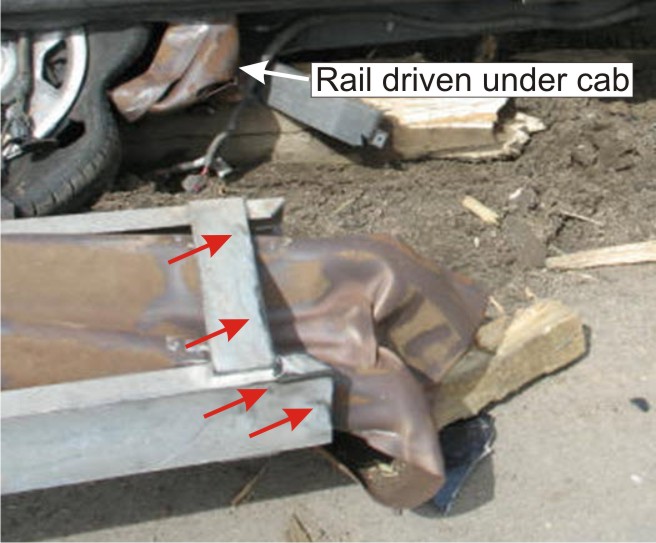 Photo 53 shows guardrail & vehicle damage for case #1A009