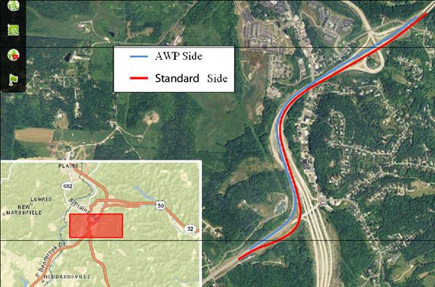 Figure 15. Photo. US-32/33/50 work zones. Figure 15. Photo. US-32/33/50 work zones.