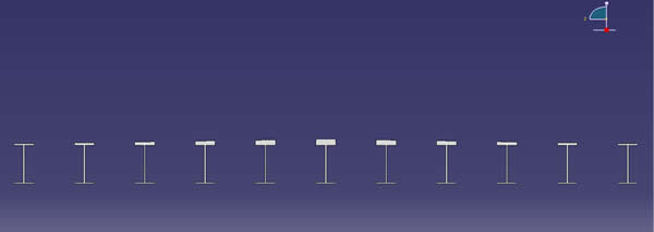 Figure 37. Diagram. Cross-section of the girders.