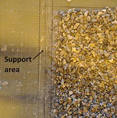 Diagrams and photo. Location of wearing surfaces: applied to top and bottom of deck panel to assess performance in compression and tension.