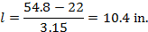 At the upper transition, the strength of the spirals is 22 kips, as mentioned above. Thus, the necessary length of concrete is calculated as follows: