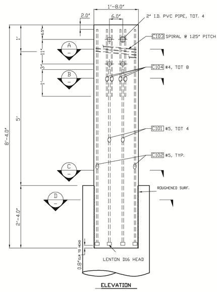 Column reinforcing details of specimens DS-1 and DS-2.