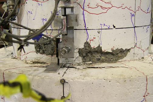 This photo shows first significant spalling, which occurred in cycle 7-2.