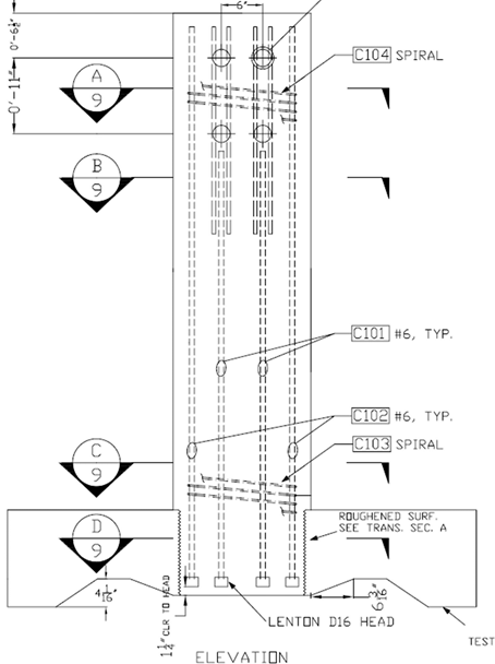 Column reinforcing details for specimen SF-3.