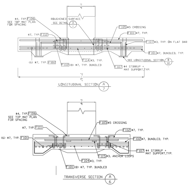 Footing reinforcing details for specimen SF-3.