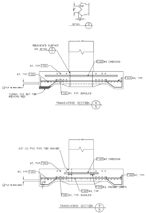 Footing reinforcing details specimen SF-3.