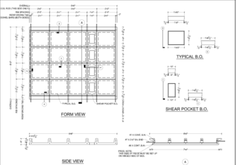 Figure 1. Diagram.Shop drawing of prototype panel