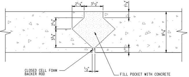 Illustration: Grouted shear key panel-to-panel detail