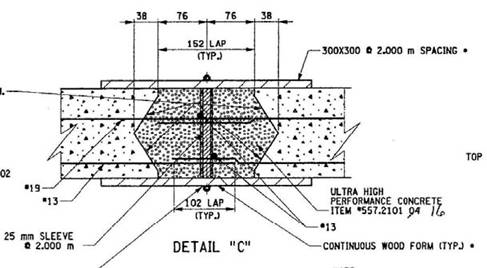 Fig. 10 Cross-Section of the UHPC Joint Fill between the Deck Bulb-Tees^8