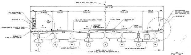 Fig. 8 Bridge Cross Section for Village of Lyons Bridge^8