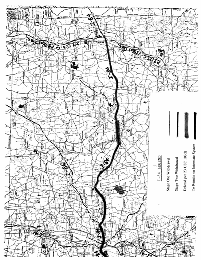 Map of Connecticut I-84 withdrawal