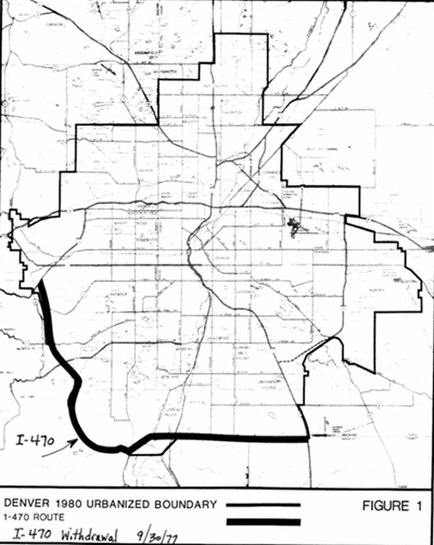 Denver, CO map of I-470 withdrawal