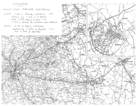 Road maps of Atlanta and Augusta, GA