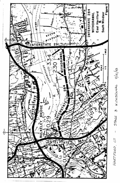 Map of Hartford, Connecticut showing Stage Three withdrawal