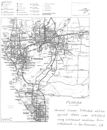 Road map of Tampa/St. Petersburg, FL