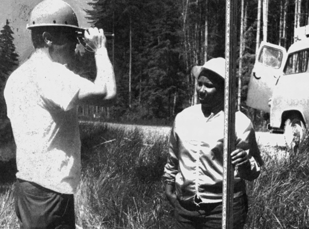 Image of Mary L. Anderson with a man at a job site