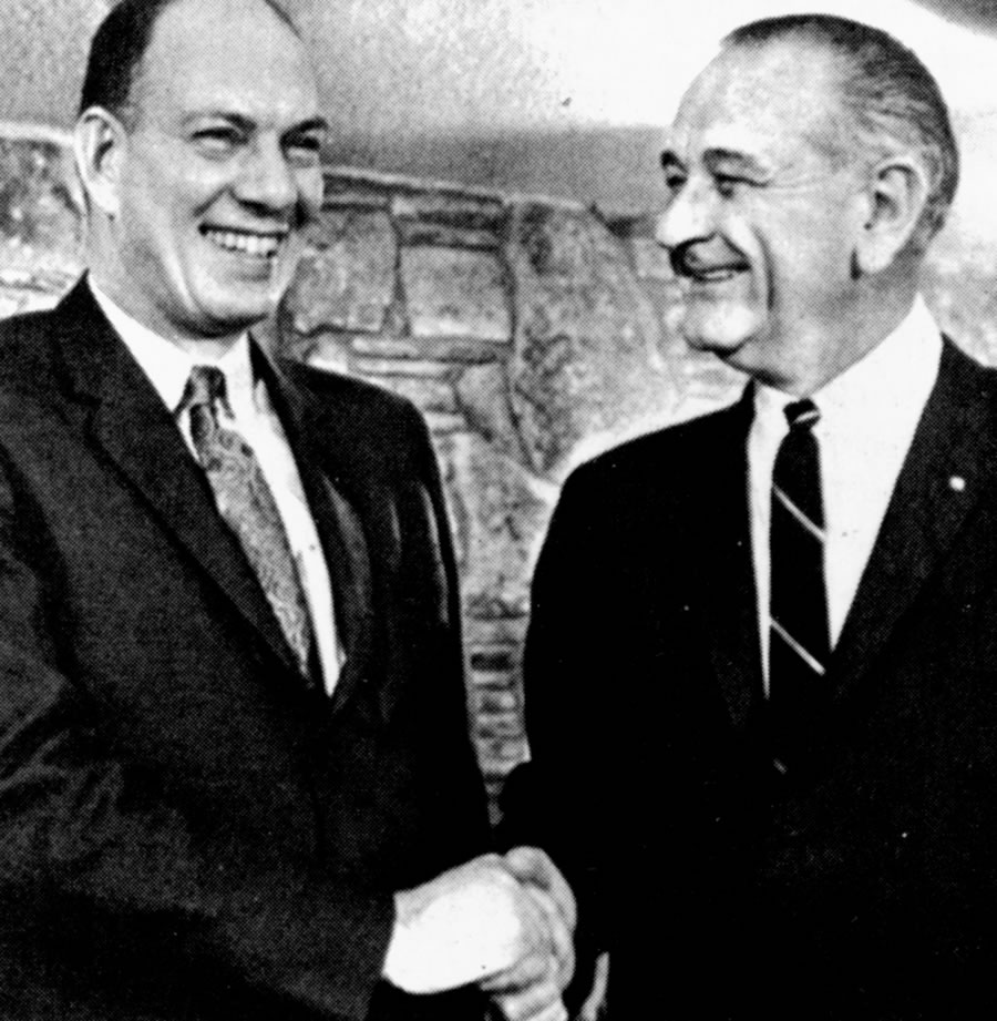 President Johnson and Judge James Randall Durfee (left)