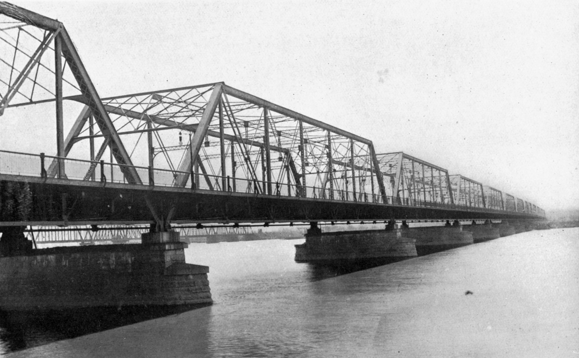 Photograph of a the Long Bridge over the Potomac River in Washington, D.C.