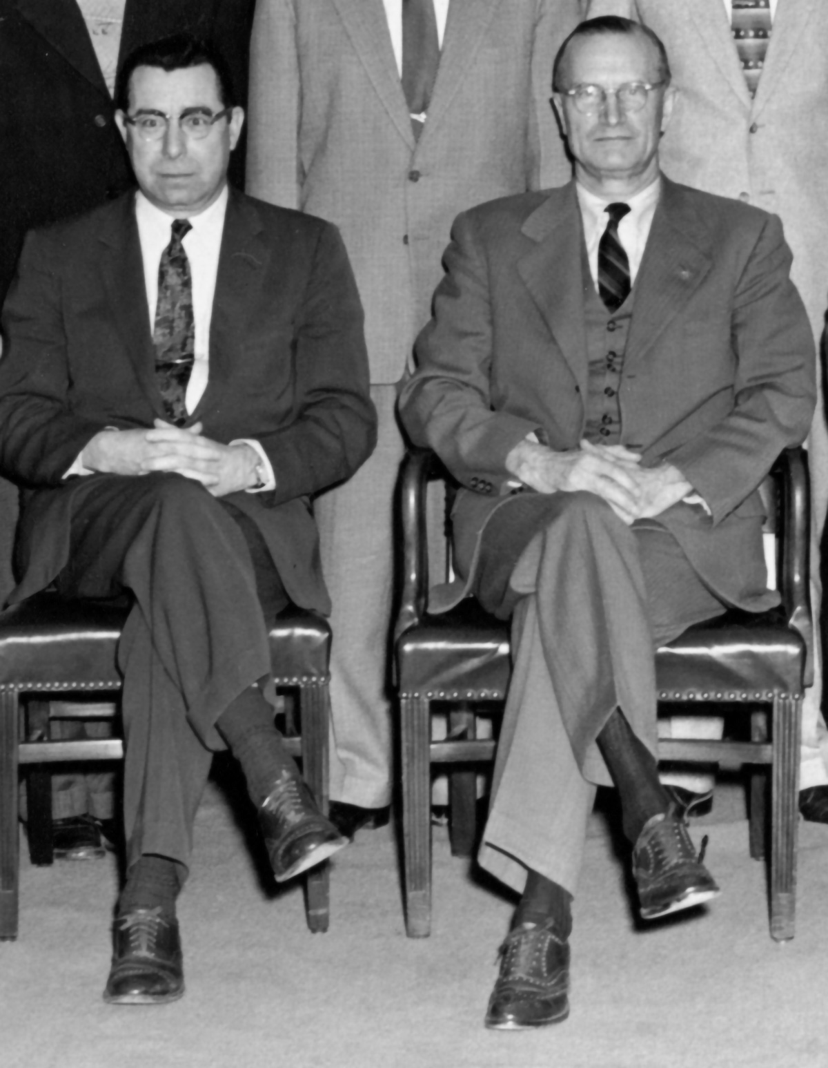 Image. Charles D.  “Cap” Curtiss, Commissioner of Public Roads (right), with Assistant to the  Commissioner Francis C. "Frank" Turner in 1956.