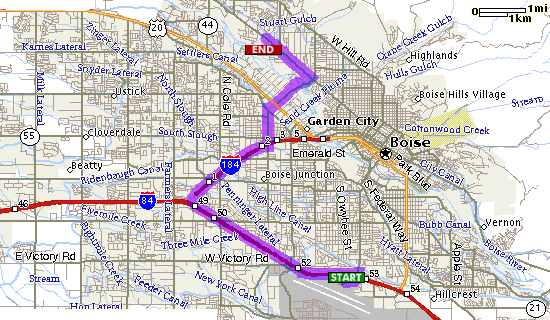 Map of Boise area