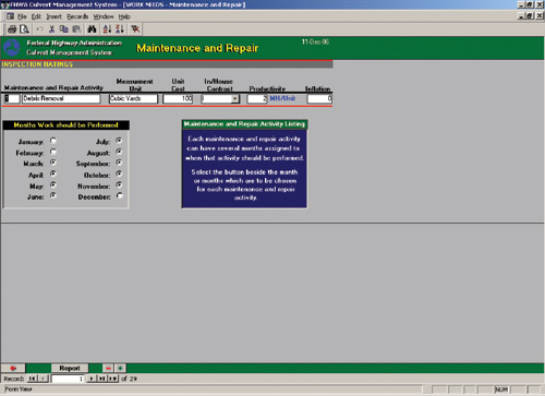 Figure 4. Maintenance and Repair module.