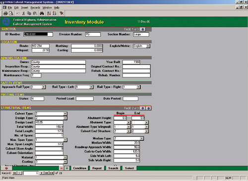 Figure 2. Inventory module. Screen capture.