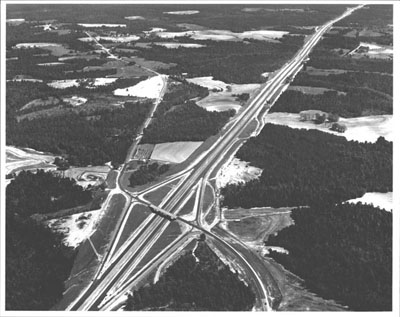 Alabama - This 13-mile, $3.8 million section of Interstate Route 65 in Escambia County is part of the route from Mobile to Montgomery.  (Not yet open to traffic when this photograph was made.)